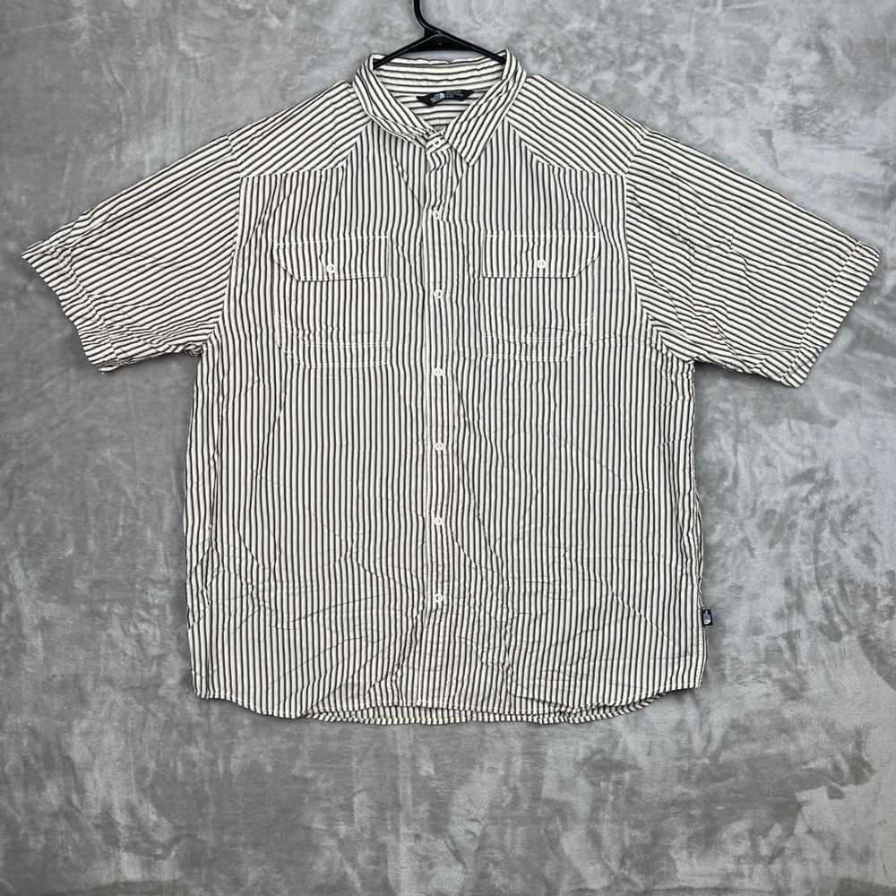 The North Face Mens‎ XL Short Sleeve Button Down Striped Pocket Shirt